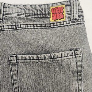 Empyre Jeans Men's 36 Relaxed Gray Acid Wash Straight Leg Distressed Baggy